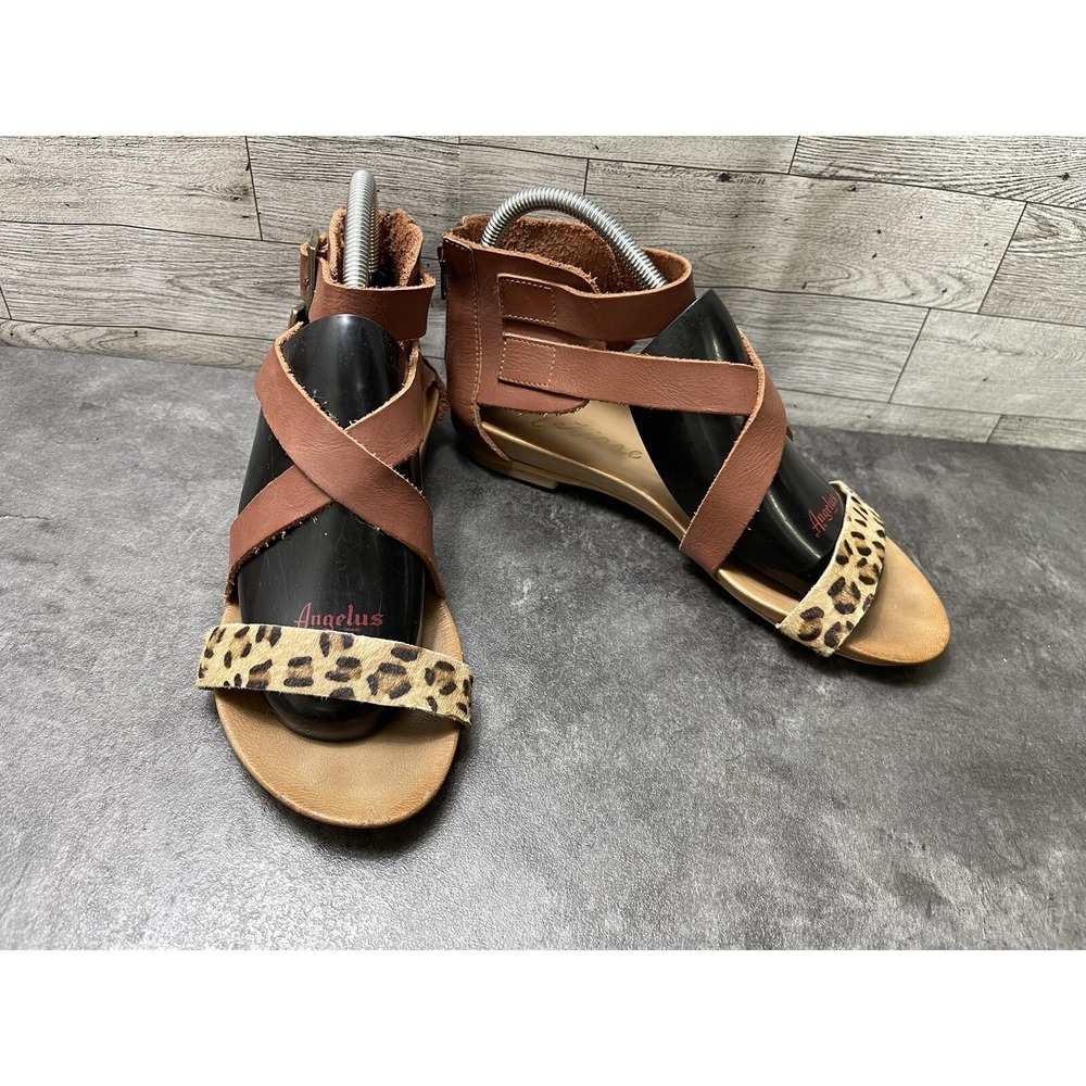 Matisse Brisbane Gladiator Sandals Women Shoes Brown 7 M Leather Cheetah Strappy